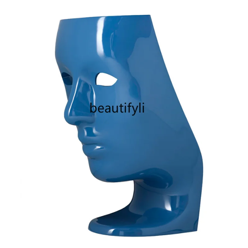 Fiberglass Casual Seat Mask Sofa Shopping Mall Art Gallery Art Decoration Rest Waiting Chair