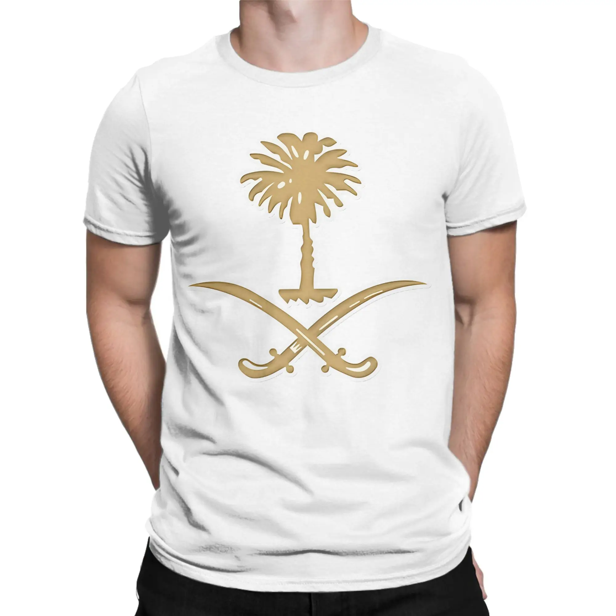 Men Women's Saudi Arabia logo  T Shirt  100% Cotton Clothes Humorous Short Sleeve Crew Neck Tees Original T-Shirt