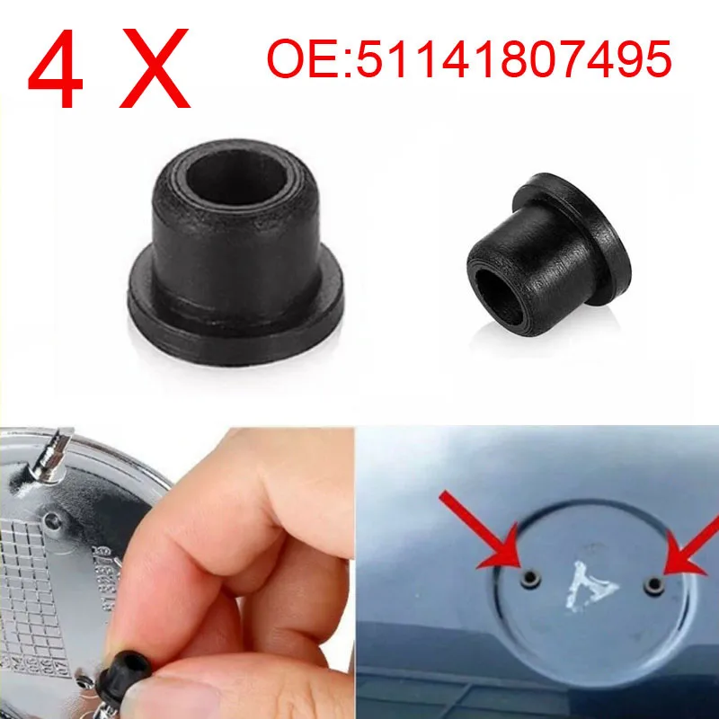 4 X 51141807495 For Bmw E39 E60 E63 E65 F01 F10 Bonnet Boot Grommets Badge Stopper Emblem Lettering Grommet Fit for 82MM 74MM