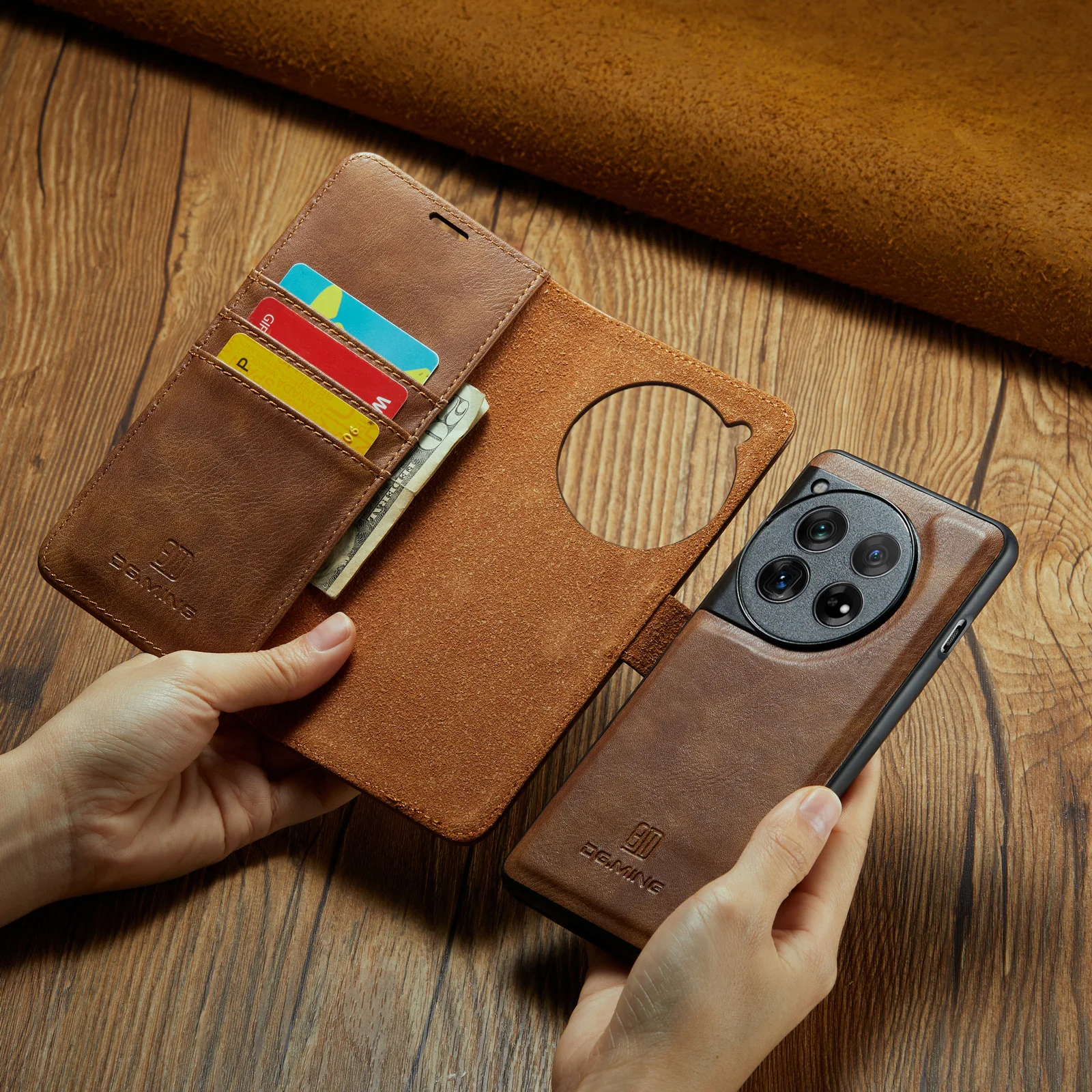 DG.Ming For OnePlus 12 11/9RT/Nord 2 Wallet Case Detachable 2in1 Leather Magnetic Flip Cover for OnePlus 8T 8 9 10 Pro/Ace/10R