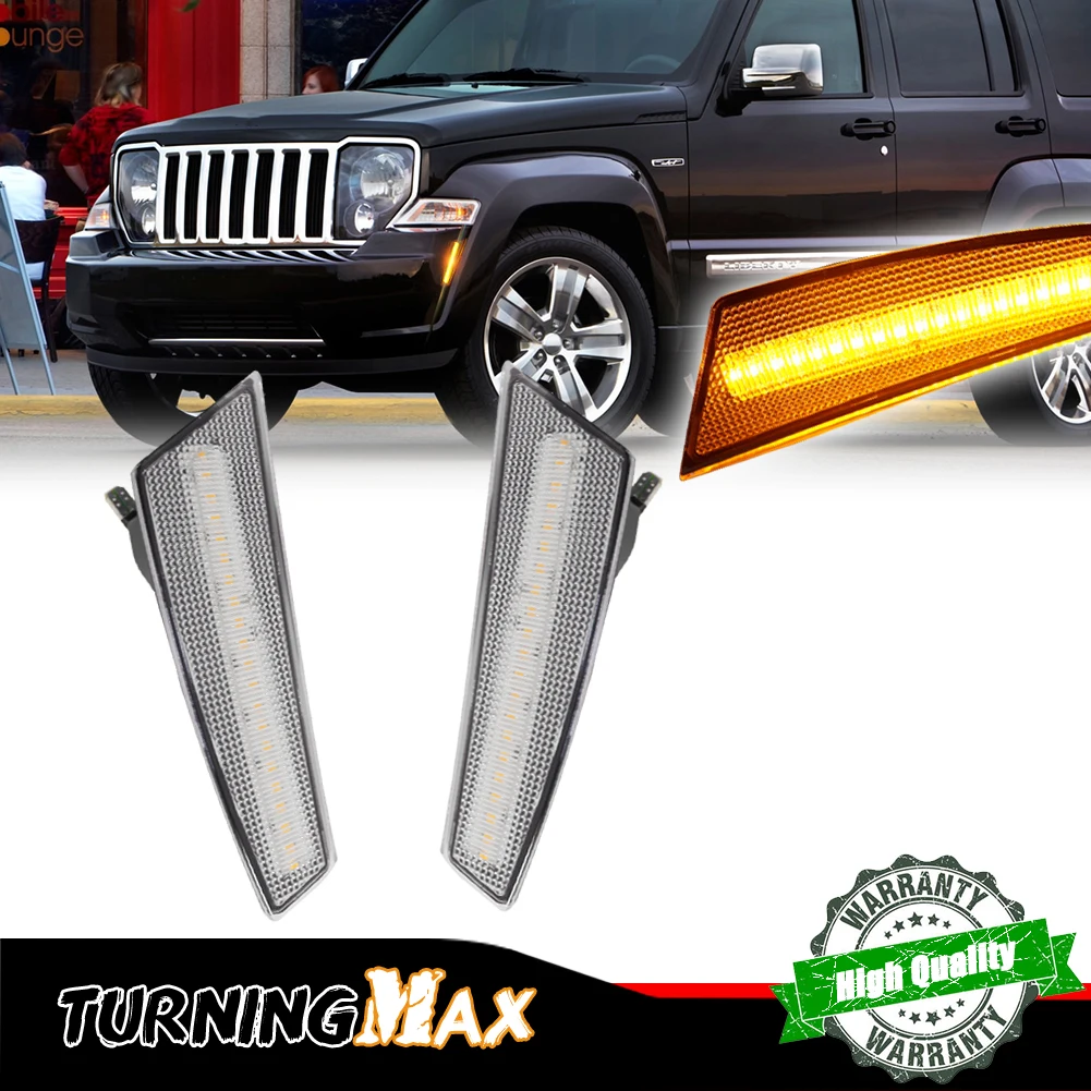 Amber / White LED Car Front Bumper Side Marker Lights Turn Signal Lights / Parking Lights For 2008-2012 Jeep Liberty