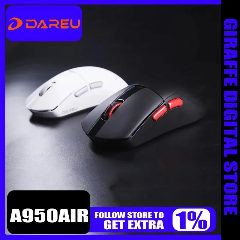 

Dareu A950air Cicada Wings Gaming Mouse Dual Mode Wireless Aim-750u Sensor 8k Polling Rate Customized Gaming Mouse Pc Accessory