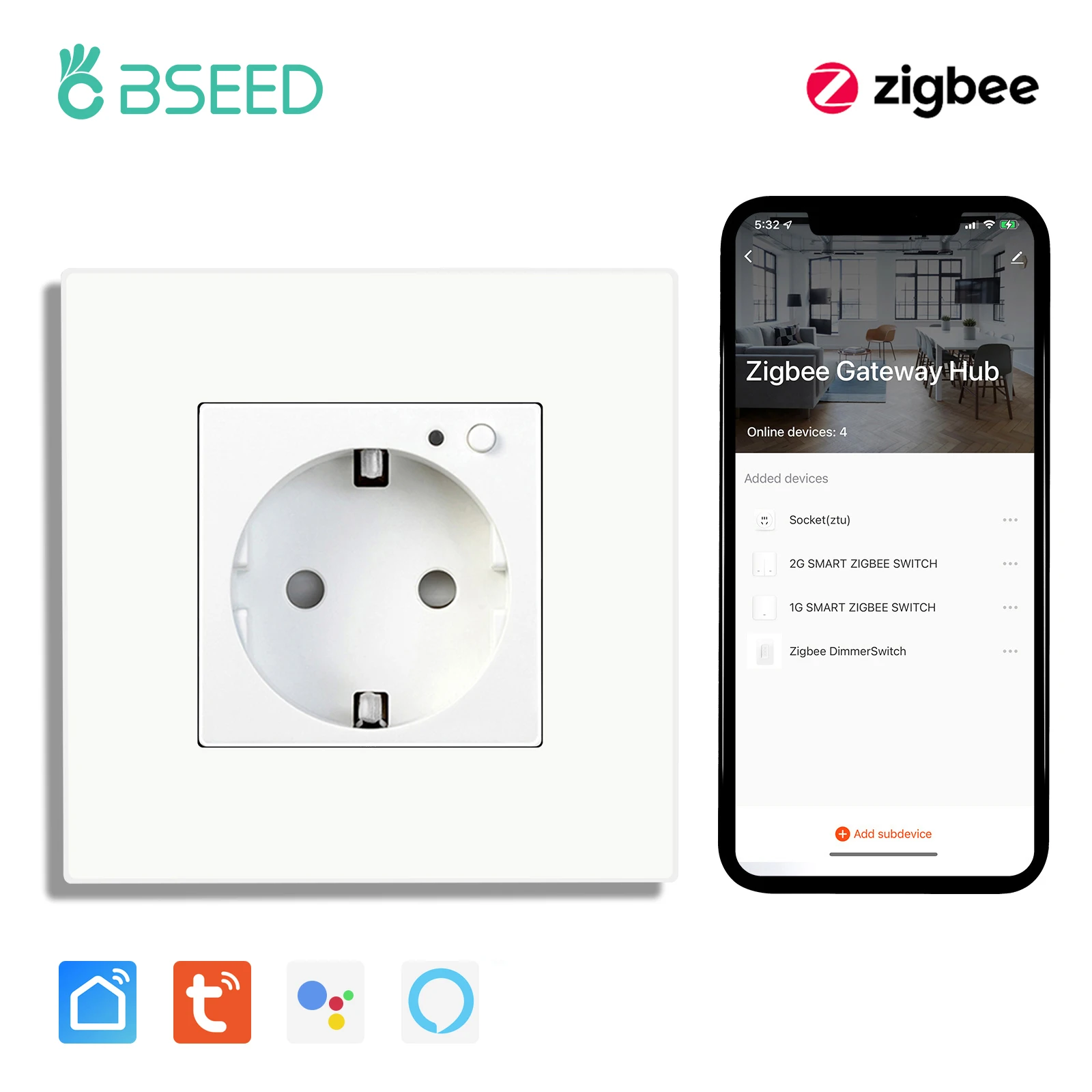 BSEED ZigBee Wandsteckdose 7