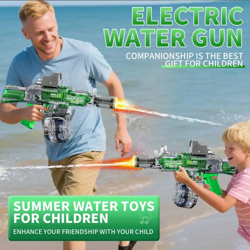 Pistolet à eau AK M416, jouet électrique haute pression, fusil MP5 entièrement automatique, jeux d'été pour adultes garçons et filles, jouet de piscine de plage, nouvelle collection 2025