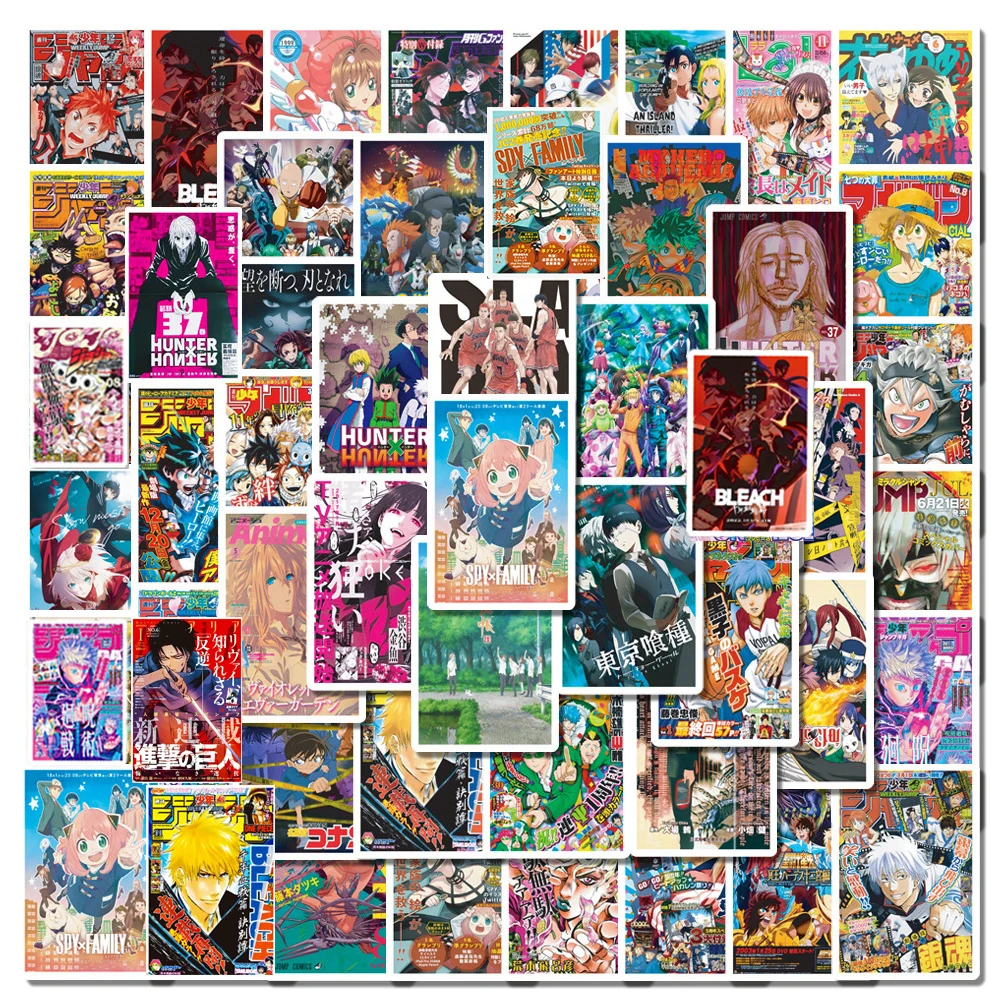 

10/30/50pcs Cartoon Mixed Anime Poster Stickers Cool Manga Decals Decoration Water Bottle Phone Case Laptop Sticker for Kids Toy