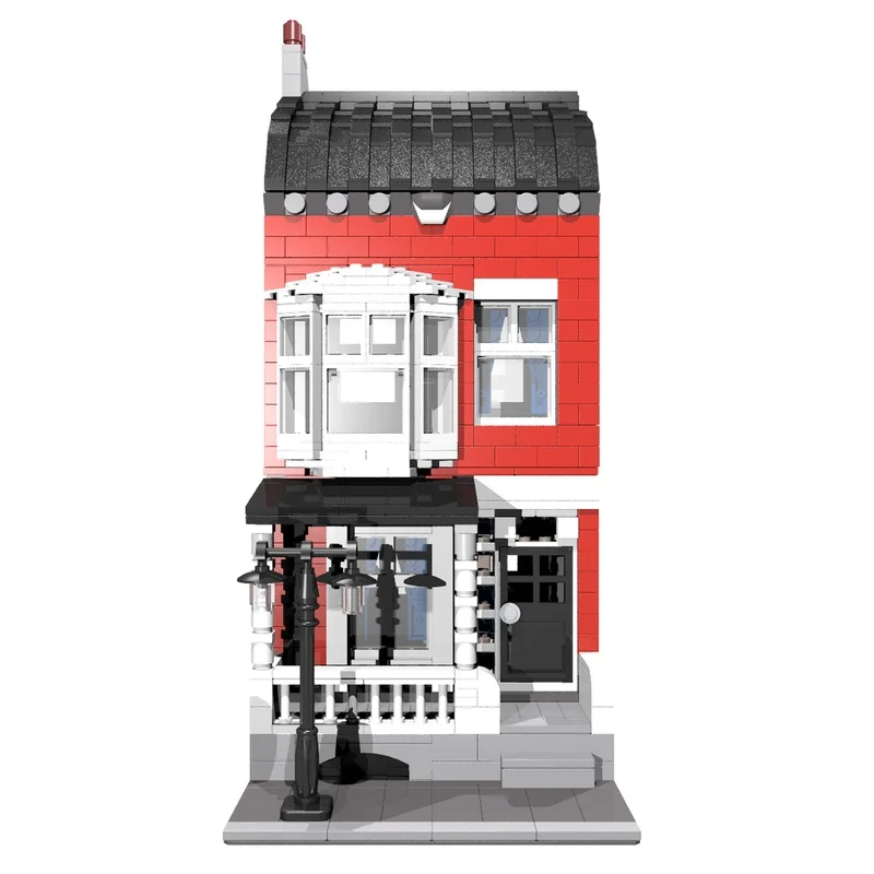 1181 قطعة MOC ريد تاون هاوس وحدات نموذج اللبنات البناء تجميع DIY فكرة الاطفال هدايا عيد الميلاد لعبة عيد الميلاد #2