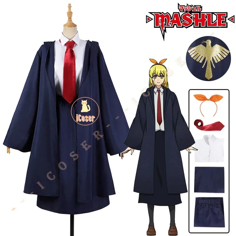 25COSLemon Irvine Cosplay Costume Wig Anime Mashle Magic and Muscles Magic Academy Uniform Trench Headgear Halloween Party for W