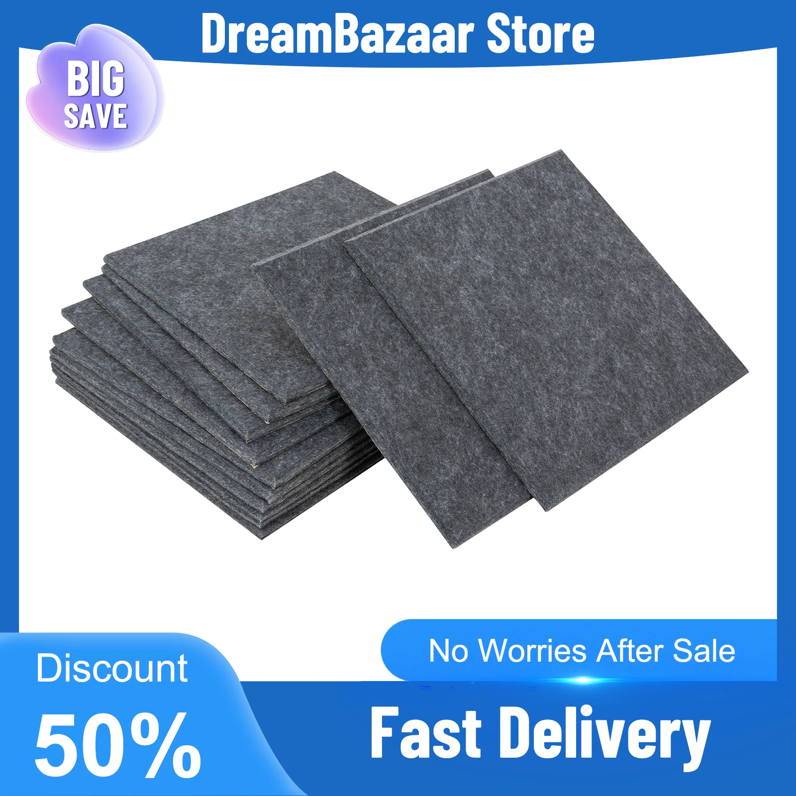 12 szt. Panele dźwiękochłonne o wysokiej gęstości, panele izolacyjne dźwiękowe samoprzylepne do salonów, biur, studiów nagrań