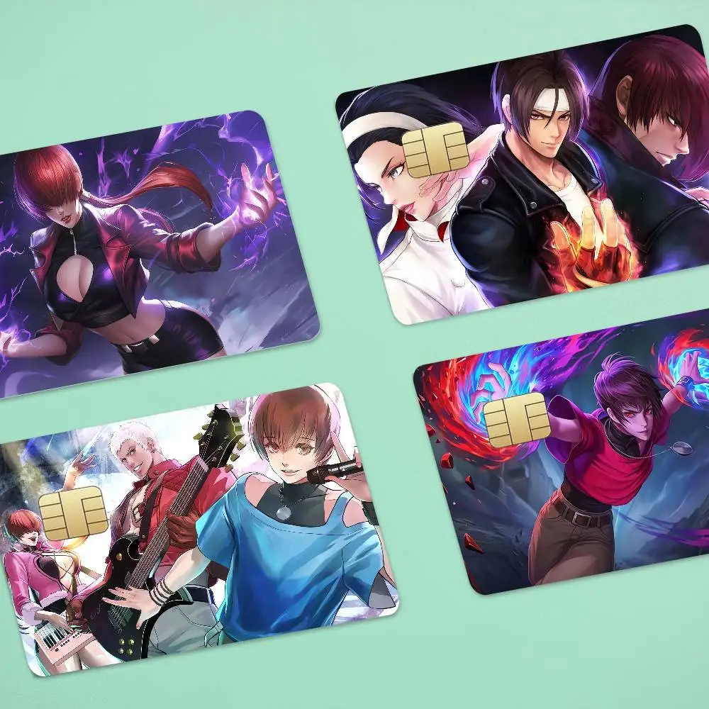 GAME The King Of Fighters Anime Cartoon 1 Set Of 4 Pcs Bear Skin Sticker Film Tape Case For Big Credit Debit Card Front Side