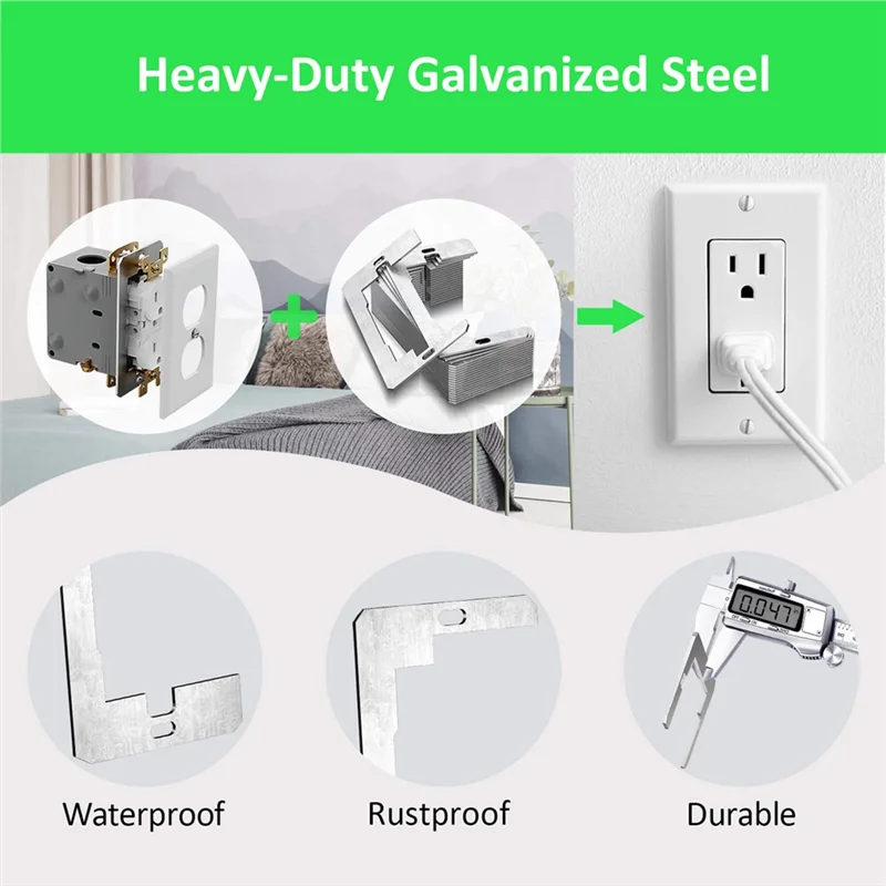 [HOT!A34R】 For Electrical Box Outlet Spacer ( 20 Pcs ) , Wall Plate Spacer , Metal Flush Fit Device Leveling Plate