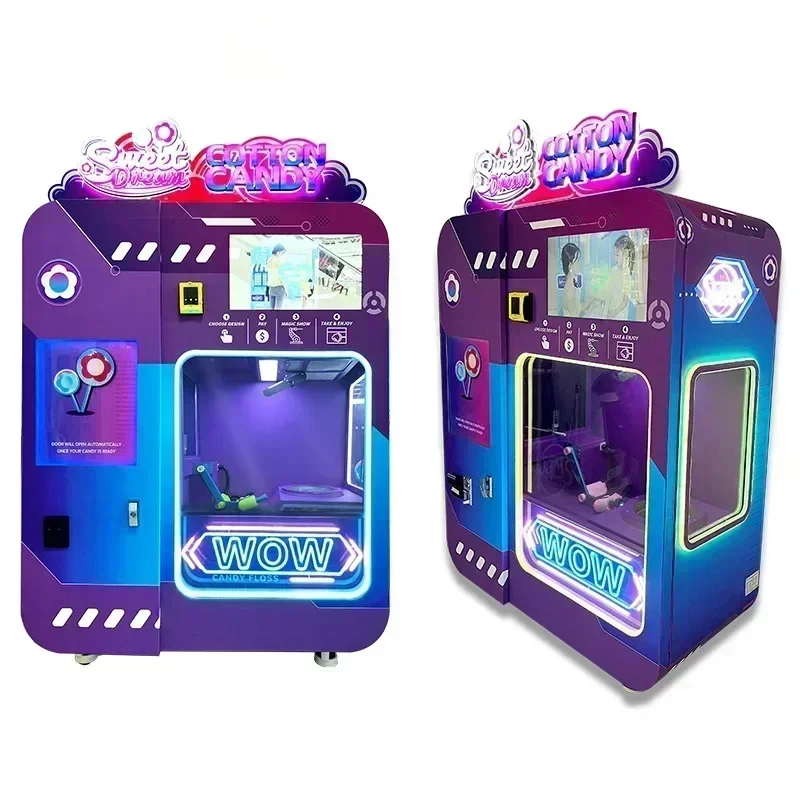 YG Newly Developed Commercial Make Money Marshmallow Candy Machine Fairy Floss Maker Full Automatic Cotton Candy Vending Machine