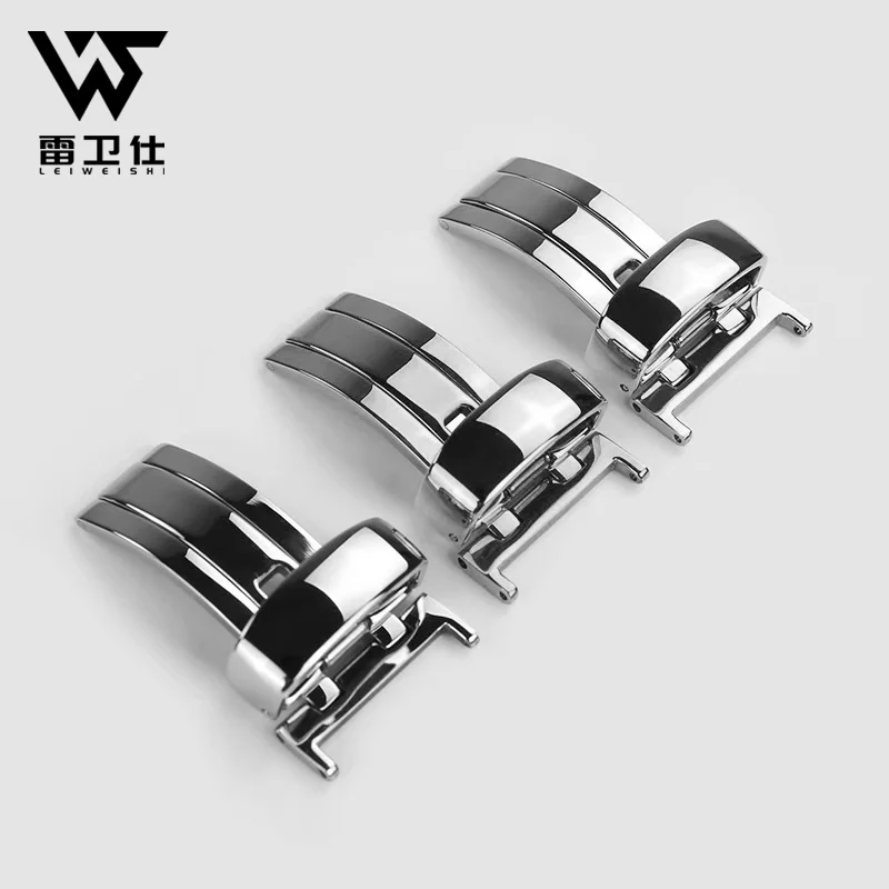 14mm 16mm 18mm Stainless Steel Watchband Buckle Women Men Silver Solid Metal Watch Band Clasp Strap Accessories For Watch strap