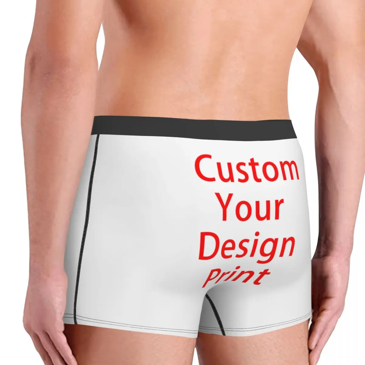 Male Fashion Custom Your Design Underwear Customized Logo Printed Boxer Briefs Stretch Shorts Panties Underpants