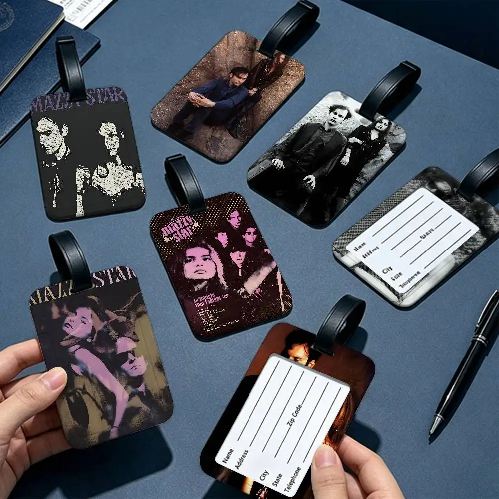Music Album M-Mazzy Star Multiscene PVC Luggage Tag Anti lost Design With Information Card For Travel Backpack Luggage