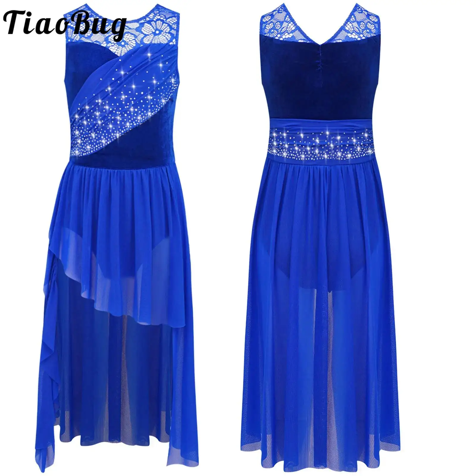 

Kids Girls Mesh Overlay Dress Gymnastics Leotard Dance Figure Skating Dance Performance Contemporary Dress Lyrical Dance Costume