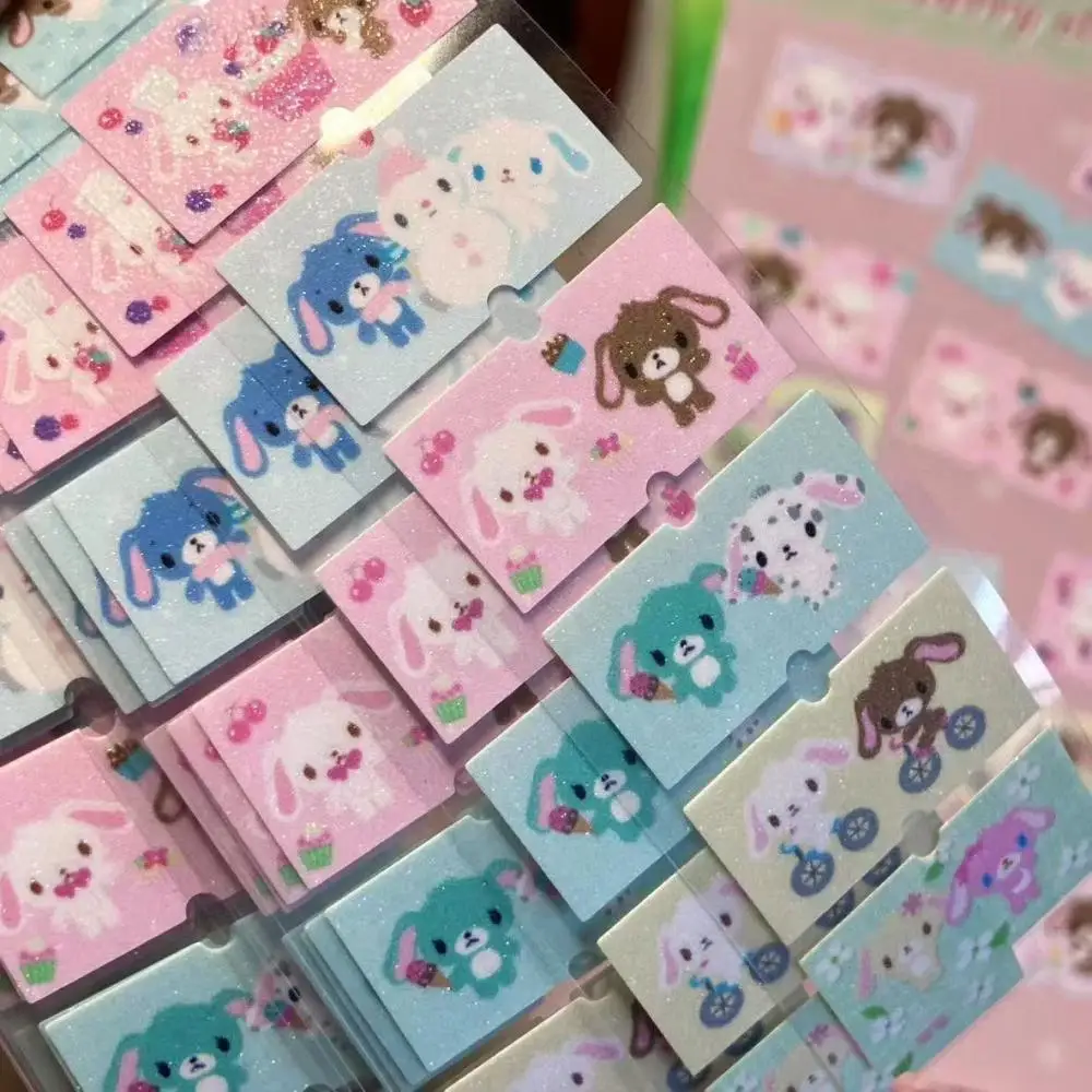 Sanrio 디저트 토끼 미니 깜박임 라벨 스티커 씰링 테이프 가격 스티커 핸드 계정 데스크탑 diy 장식 소녀 장난감 선물