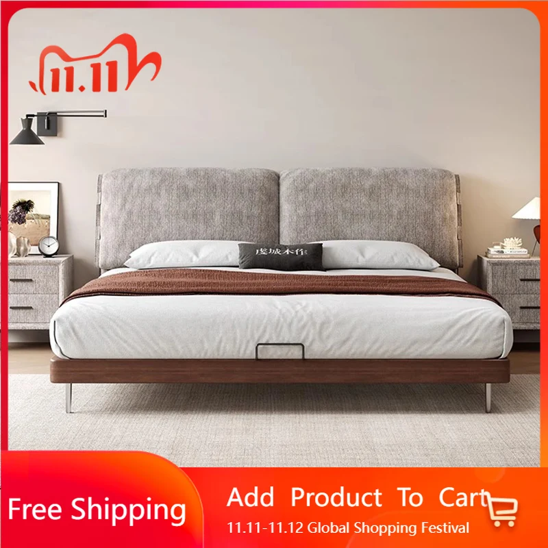 

Wooden Design Bed Bedroom Modern Headboards Double Simple Massage Bed Platform Human Dog Letto Matrimoniale Unique Furniture