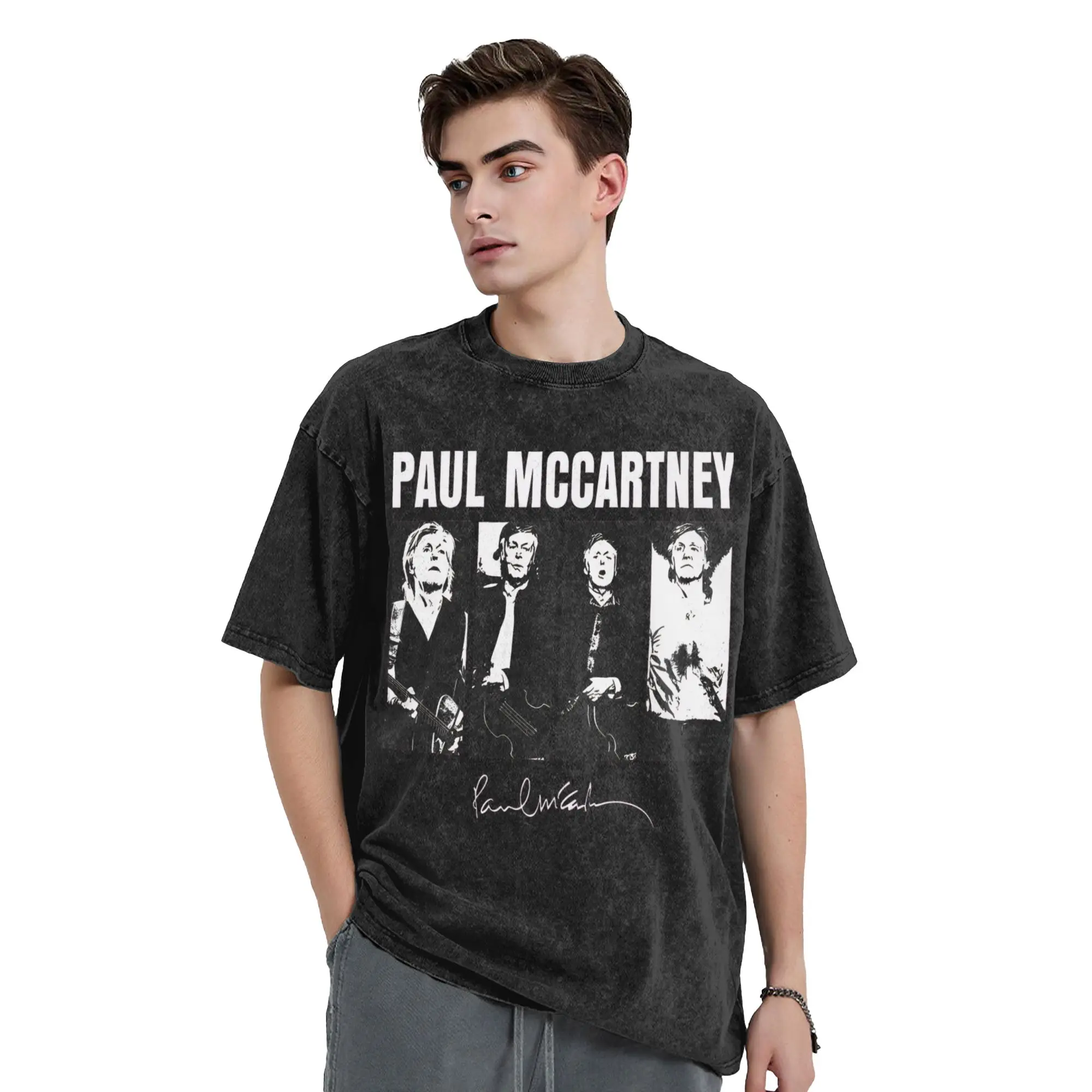 Graphic Printed Pauled McCartneyed Got Back Tour 2025 Washed T Shirt Outfit Harajuku T-Shirts  for Men Women Tee Shirt