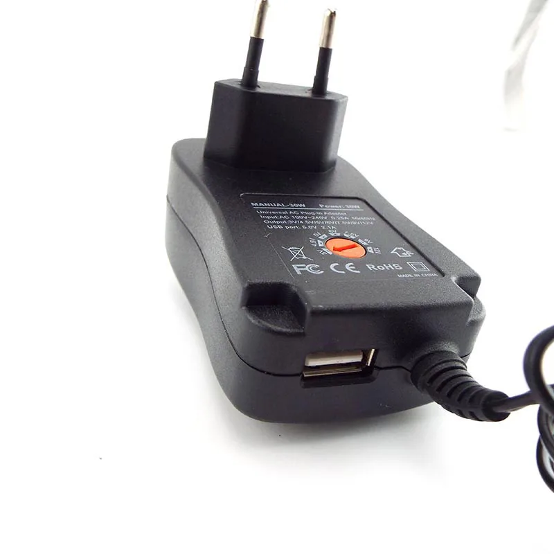 3V 4.5V 5/6/7.5V 9V 12V 2A 2.5A  AC/DC Adapter Adjustable Power Supply Universal usb power Charger for pc notebook cctv camera L