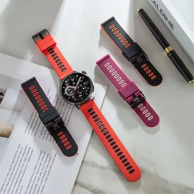20 مللي متر 22 مللي متر حزام رياضي لساعة سامسونج جالاكسي 7-FE-6-5-pro-4-الفرقة الكلاسيكية 40 مللي متر 44 مللي متر سوار سيليكون ساعة هواوي GT 5/4/3/2