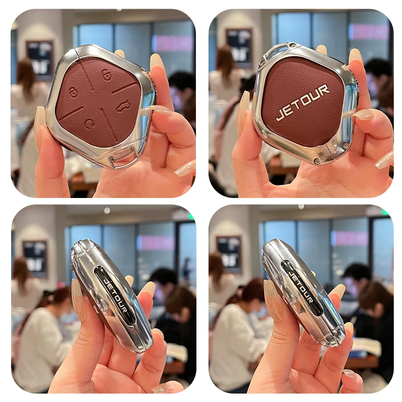 

Leather Zinc Alloy Car Key Case Bag For Chery 5X Pro T11 5X Glx 7 Tiggo 2 3 4 5 6 7 8 3X JETOUR X90plus T5 L6 X70-EV T1 X70C-DM