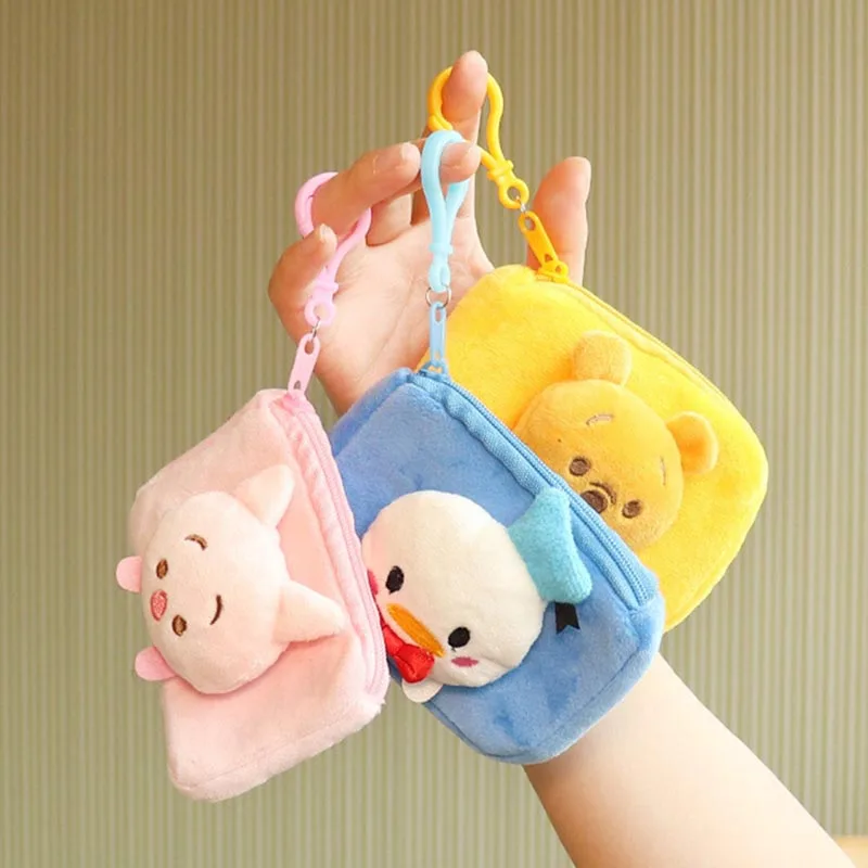 

Yellow Bear & Duck Children Plush Coin Purse Zipper Change Purse Mini Wallet Kids Girl Women For Gift With Keychain