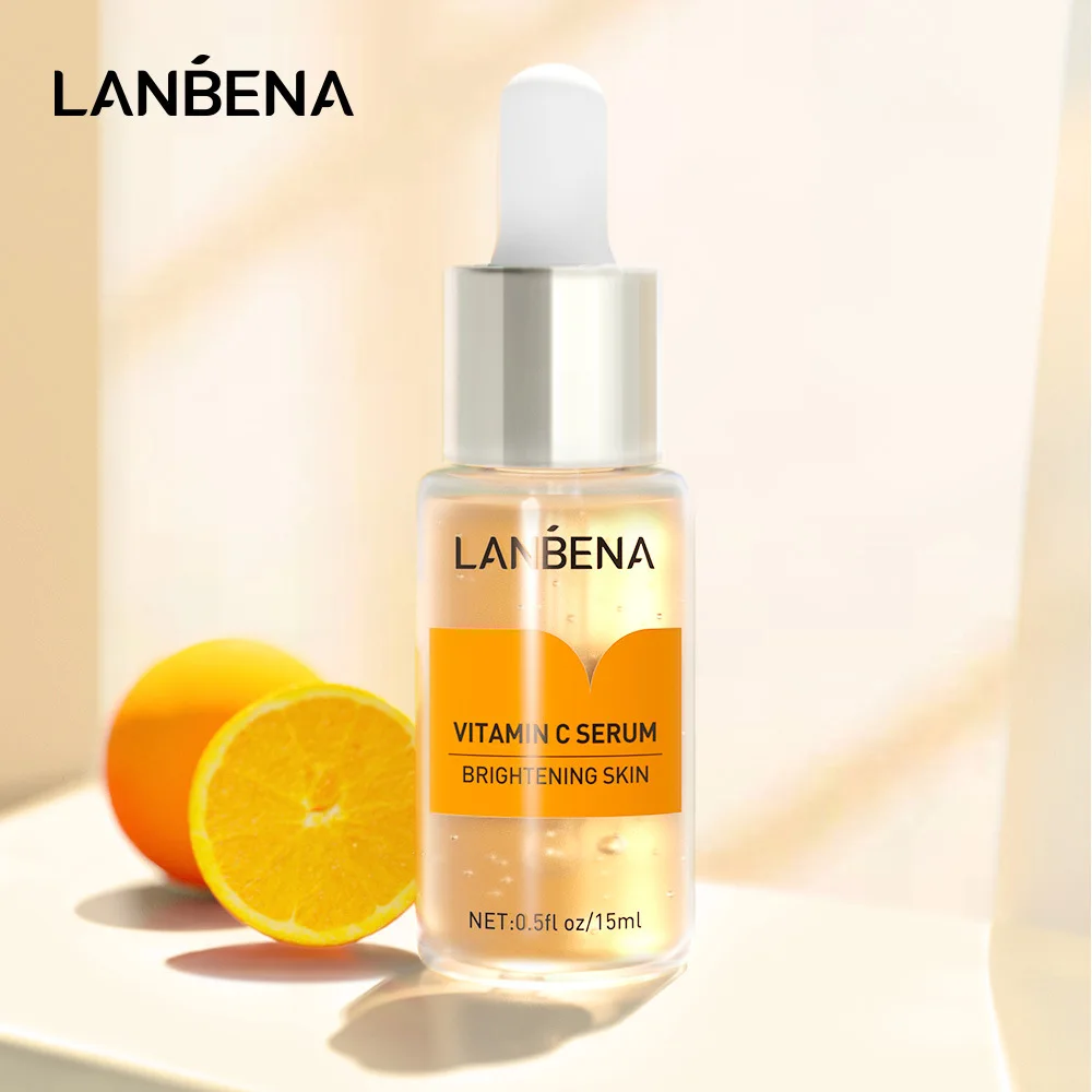 Lanbena 15ml Vitamin C Gesichts serum Anti-Aging White ning aufhellende Haut VC Serum Sommersprossen Speckle Fade Remover Essenz Hautpflege