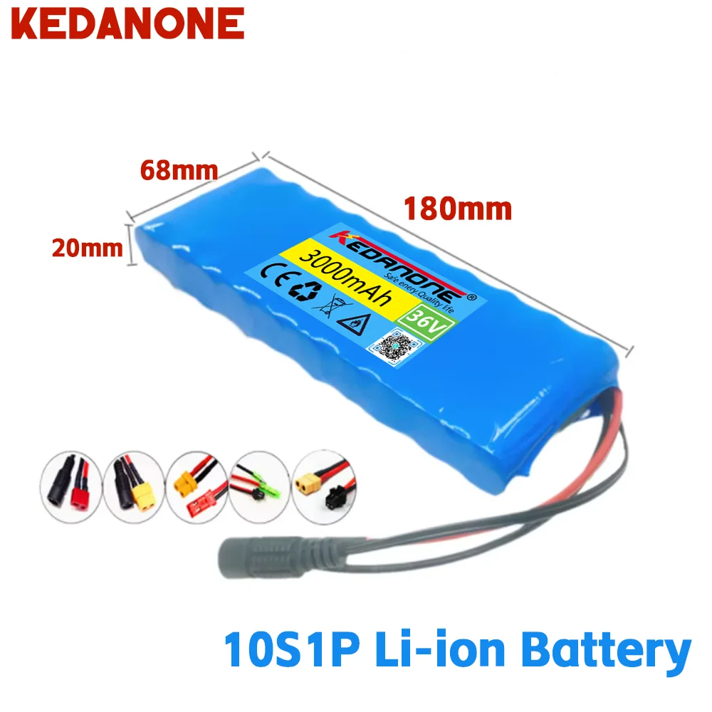 

36V 3000mAh 10S1P lithium-ion battery pack for bicycles and scooters 300W rechargeable lithium battery for vehicle battery