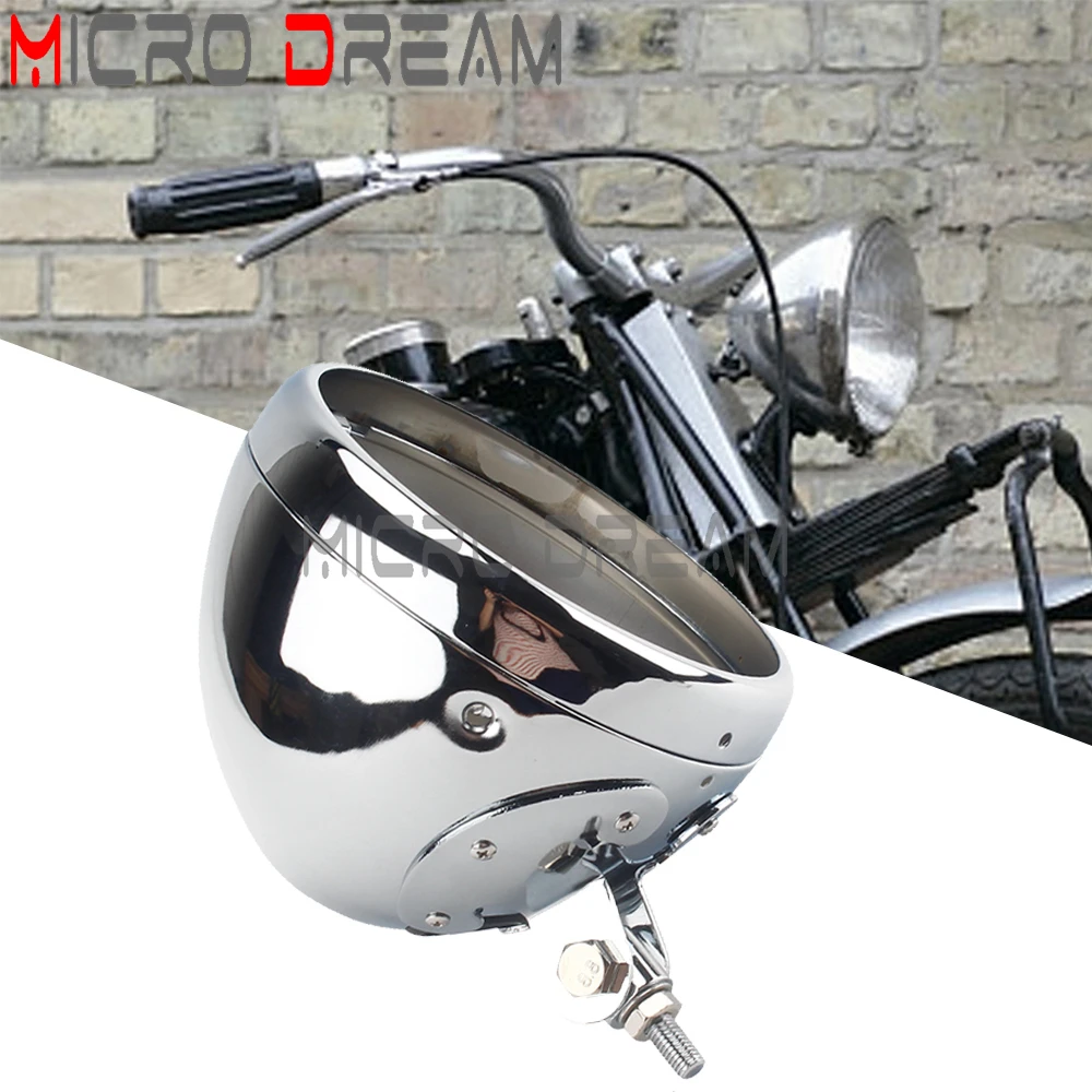 

7 inch LED Headlight Housing Shell Motorcycle Front Head Lamp Bottom Mount Headlamp Light Bulb Bucket For Harley Sportster Dyna