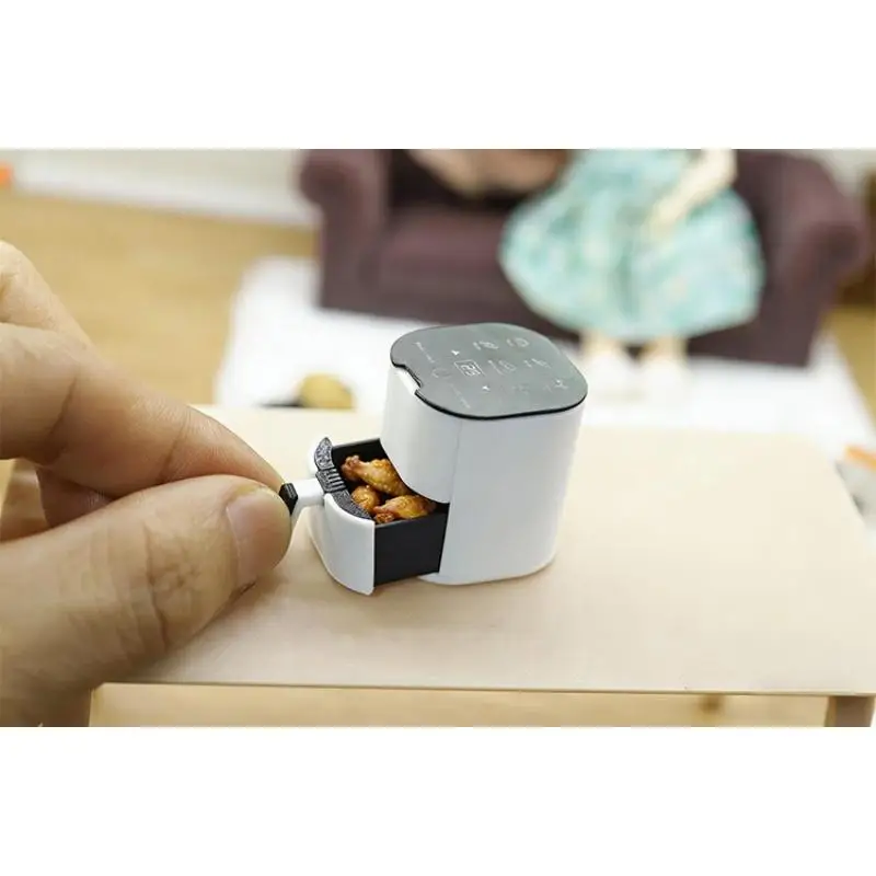 

For Doll House Kitchen Scene Arrangement With Realistic Detail 1Pcs Kids Storytelling Game Toy 1/12 Scale Miniature Air Fryer
