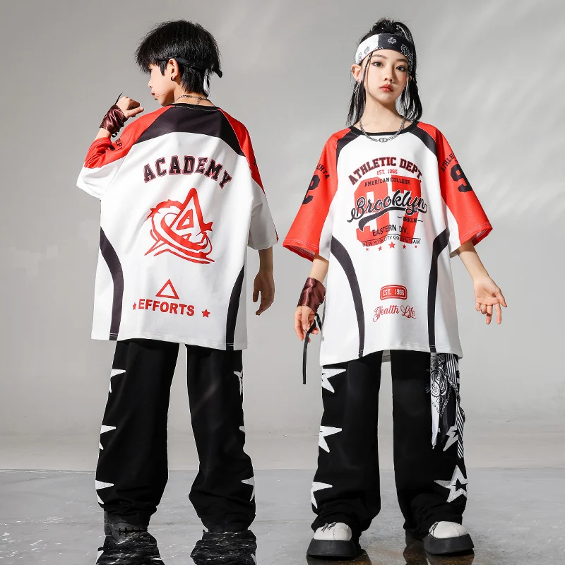 Teenager Hip Hop Kleidung T-Shirt Cago Hosen Kleidung setzt Mädchen Street Dance Jogger Jungen Jazz Kostüme Kinder Streetwear Outfits