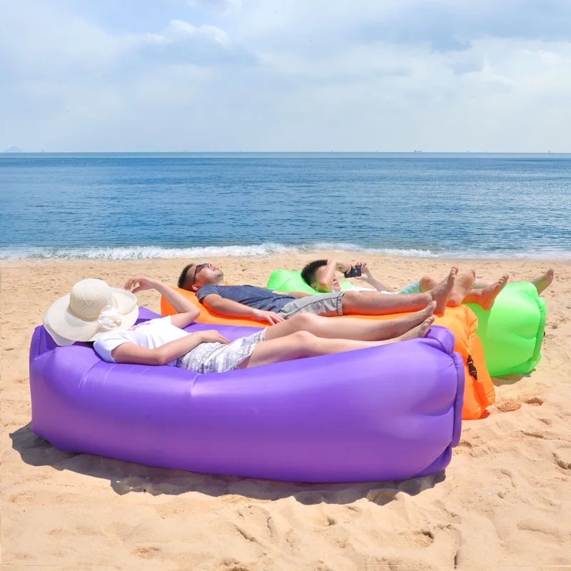 Ngoài trời lười biếng Inflatable sofa Inflatable giường xách tay túi ngủ không khí duy nhất Gấp Cắm Trại nệm không khí