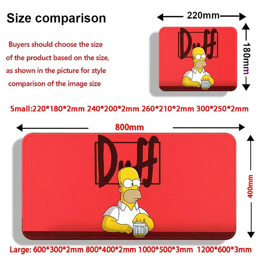 rubber Mouse Pad Keyboard Mouse Pad Desk accessories Game Console Pad Computer Laptop Pad office Pad Funny T-Thes Simpsons