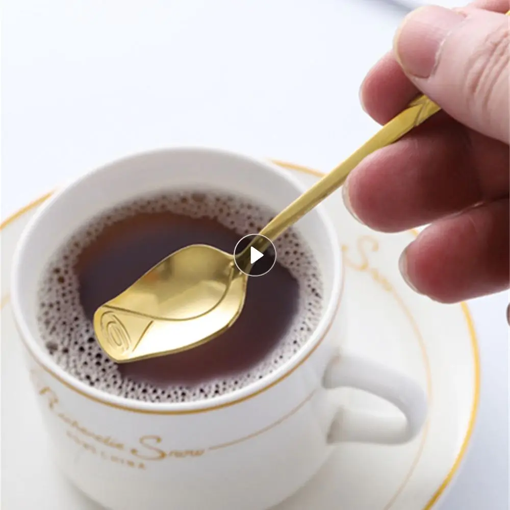 Coffee Stirring Spoons Exquisite Rose Pattern Not Fade Creative Rose Modeling Household Supplies Rose Spoon Mirror Polishing