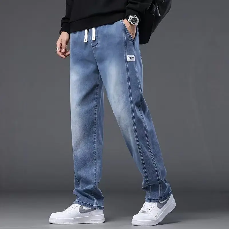

Men's Jeans Spring/summer Loose Straight-leg Trousers 2026 New Casual Trend Wide-leg Long Pants for Men