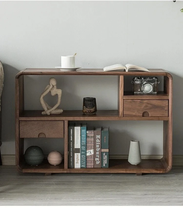 

Xl Solid Wood Light Luxury North America Black Walnut Side Table Sand Multifunctional Storage Side Cabinet