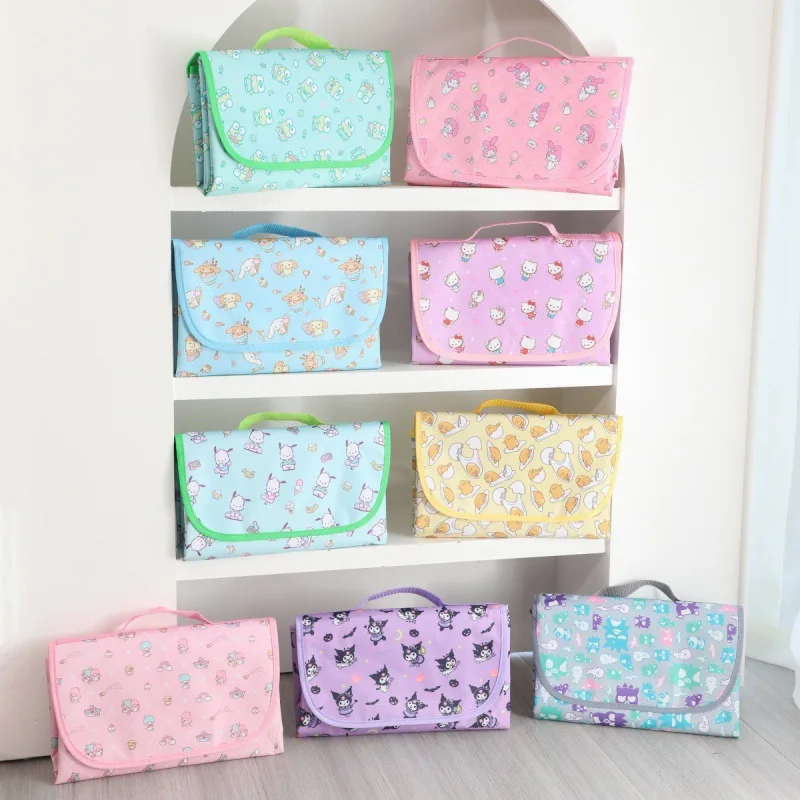 

Коврик для пикника Kawaii Hello Kitty, утолщенный кемпинговый коврик, водонепроницаемый коврик, портативное пляжное одеяло для пляжных прогулок, напольное покрытие для палатки, подарок