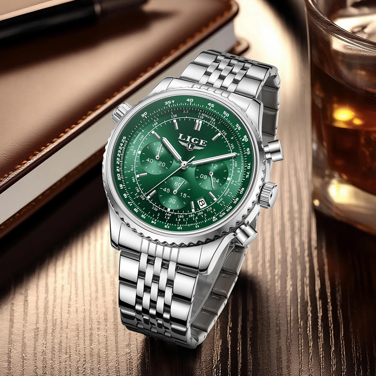 LIGE Teenagers Sport Wristwatch Waterproof Luminous Date Chronograph Man Watch Stainless Steel Luxury Fashion Quartz Men Watches