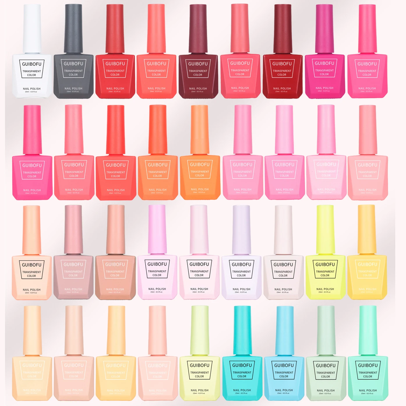 Gel unha polonês para salão de beleza e manicure, 6pcs, 15ml, 66 cores, diy