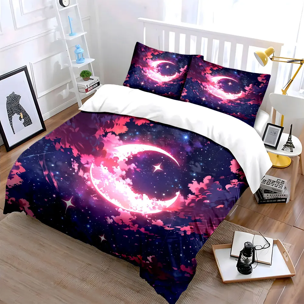 Dreamy Moonlight Night Decor Set Multiple sizes kid's and adults' bedroom Exquisite 3PC bedding set, gift