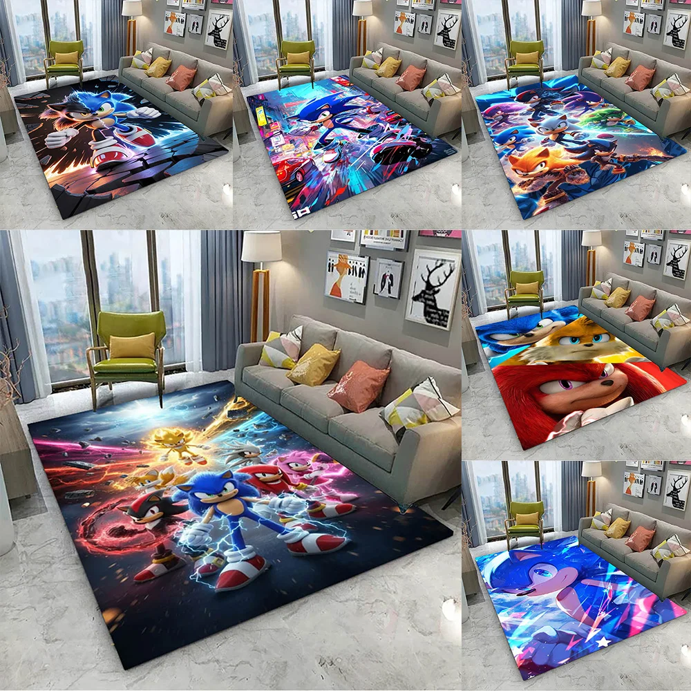 Classic Movie S-Sonic-C Cartoon Game Carpet 3D Carpet Rug Art for Bedroom Living Sofa Home Decor,ids Area Rug Non-slip Floor Mat