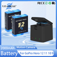 Battery For GoPro Hero 12 11 10 9 Motion Camera 2000mAh Battery Fast Charger Box For GoPro Hero Rechargeable Battery Accessories