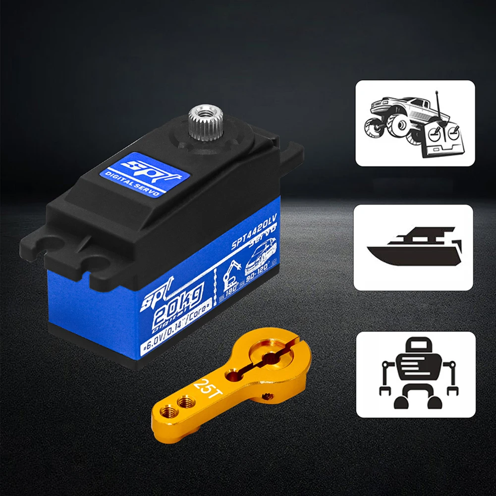 

Высокоточный низкопрофильный сервопривод для радиоуправляемых машин, дронов и робототехники, металлическая конструкция, синяя отделка