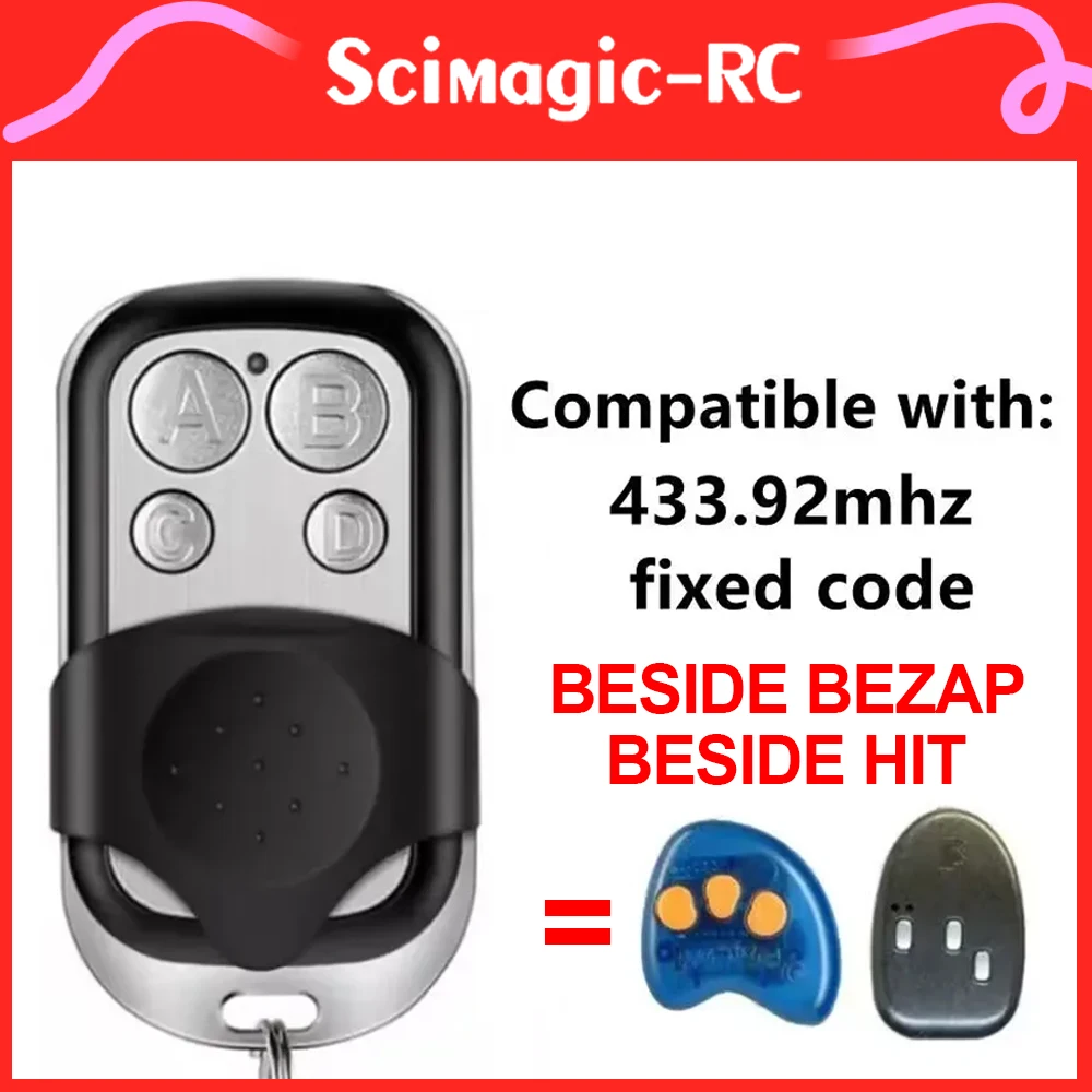 

Clone BESIDE BEZAP,BESIDE HIT Garage Remote control 433.92Mhz Automatic Door Opener 433mhz Fixed Code Transmitter