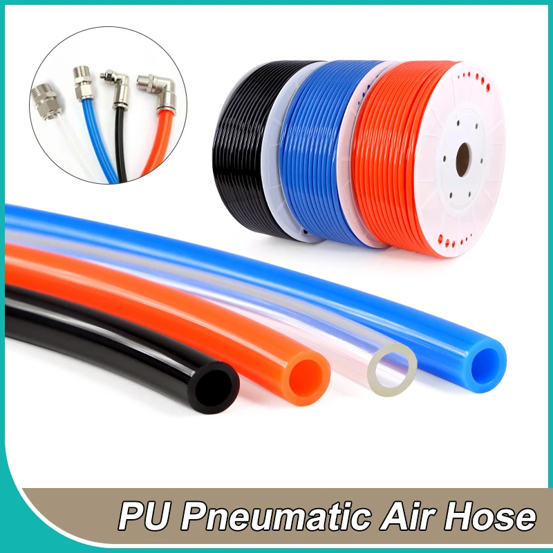 1/3/5/10M PU Pneumatic Tube OD 4mm 6mm 8mm 10mm 12mm 18mm 20mm Air Line for Compressor Air Tubing Component Polyurethane Hose