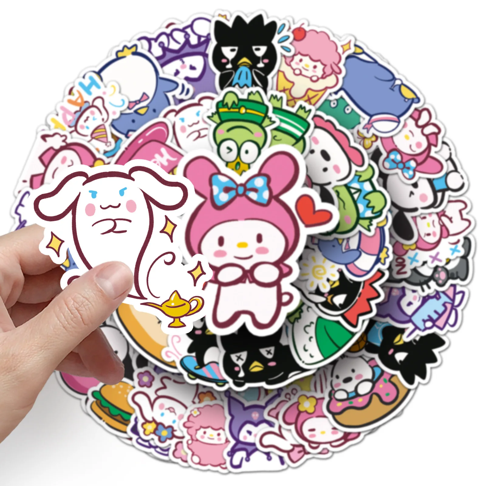

10/50PCS Hand-Drawn Sanrio ‌Keroppi‌ Cinnamoroll‌ Graffiti Stickers Decoration Luggage Phone Guitar Cup Skateboard Kid Toys