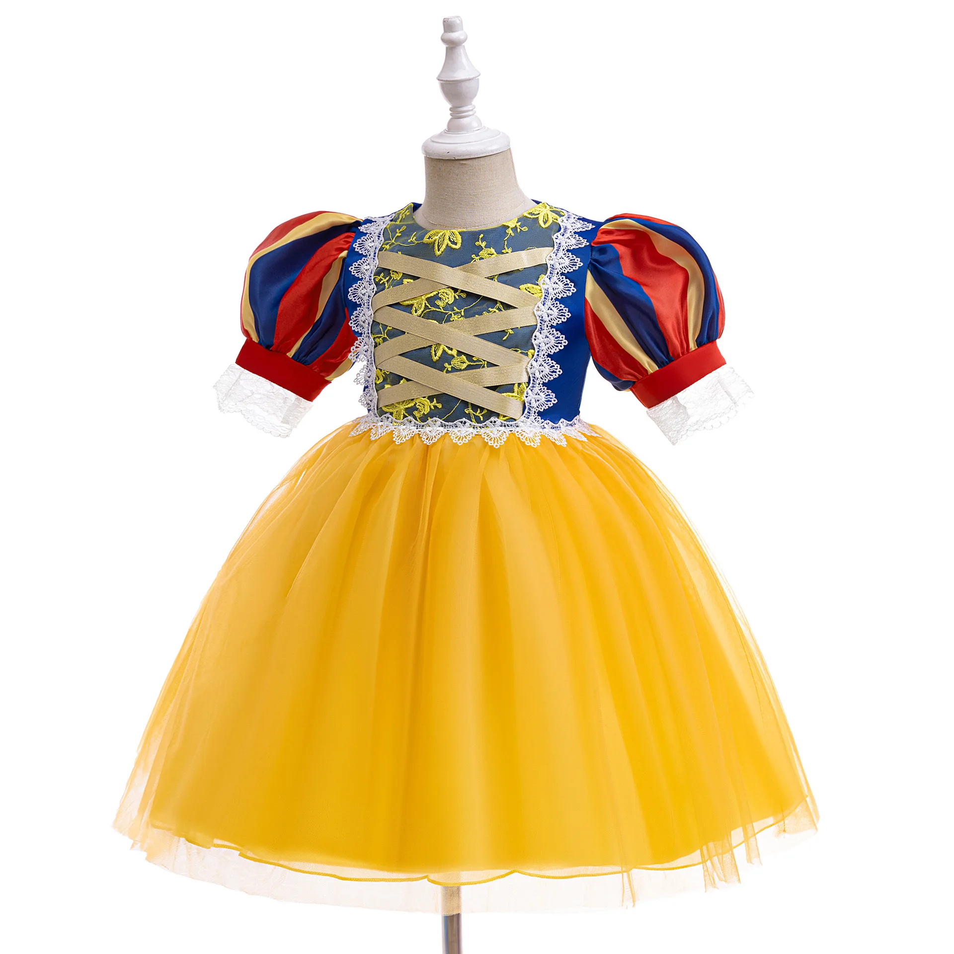 Girls Spring and Summer Princess Dress Children Snow White Cosplay Dress Anime Role-playing Masquerade Costume Party Ball Gown