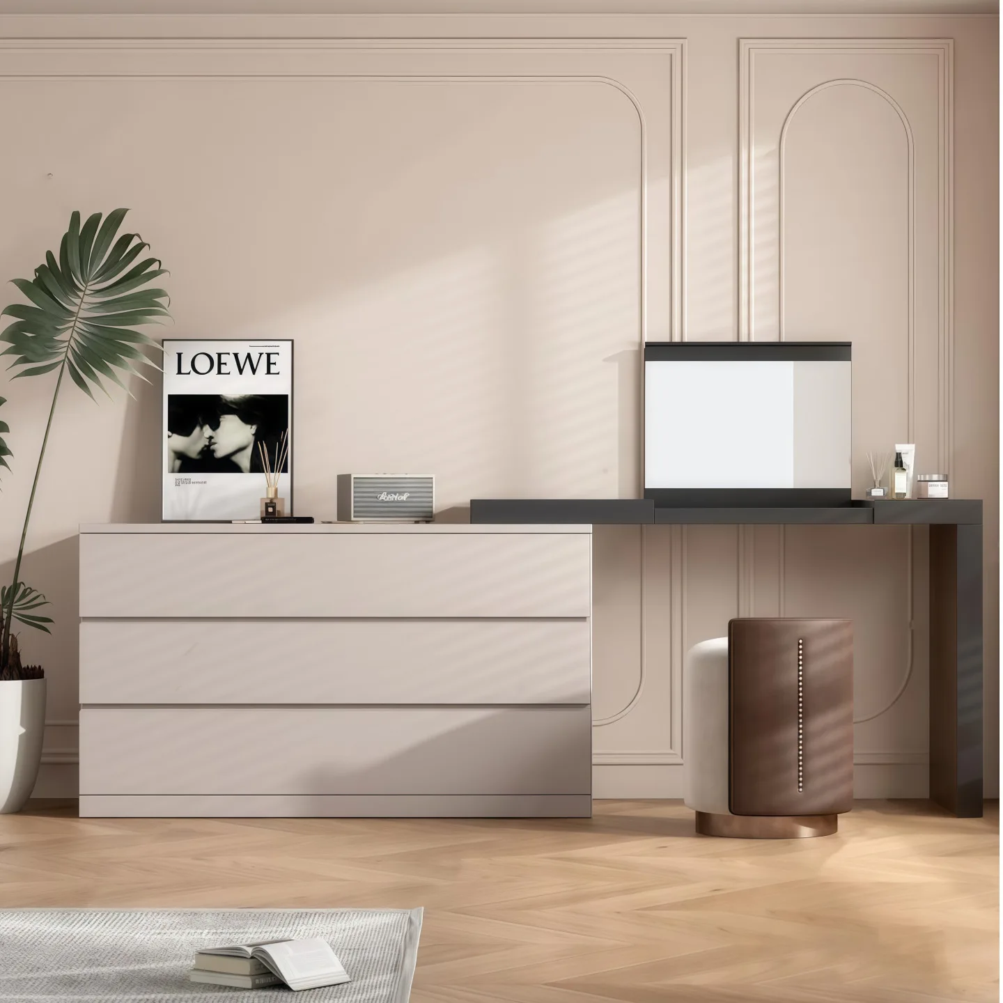Painting dresser bedroom makeup table multi-functional small apartment desk chest integrated cabinet