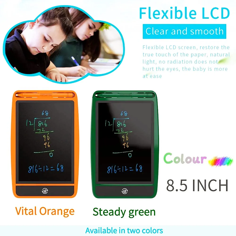 8.5Inch Electronic Drawing Board LCD Screen Writing Digital Graphic Drawing Tablets Electronic Handwriting Pad Vital Orange Gift