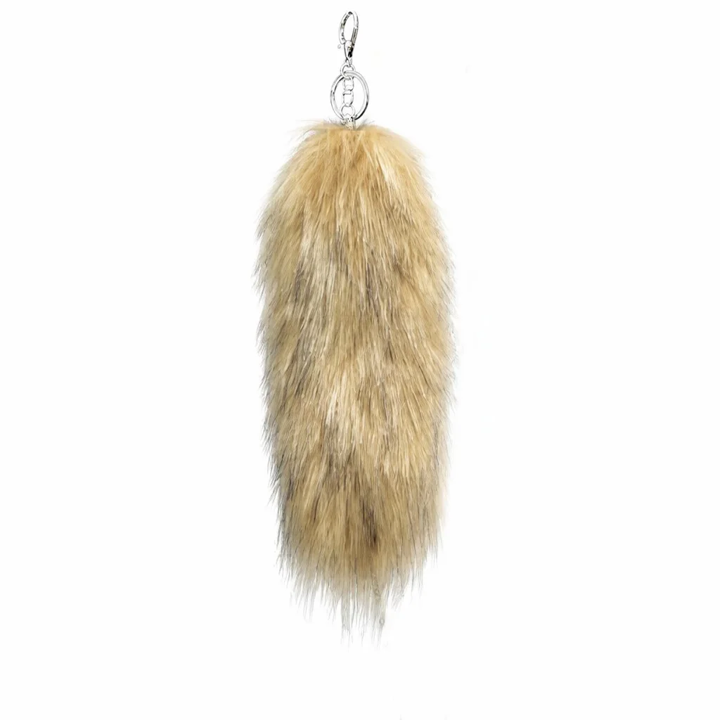 Faux Fox Fur Tail Keychain for Bags and Accessories